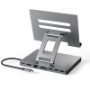 Aluminum Stand with 9-in-1 Type C Dock,100W PD,4K HDMI, Foldable for iPad Pro/Air, All-in-One Docking Station & Adjustable Holder, USB 3.0/Ethernet/SD Reader view 2