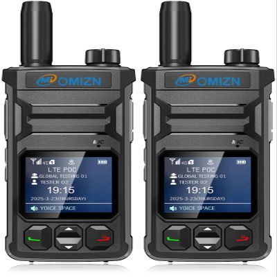 OMIZN 4G Ultra-Thin Walkie Talkies Unlimited Range IP65 AES256 Encrypted Nationwide Coverage Global Use Rugged Handheld Staff Scheduling Team Management 2 Kits with SIM Card