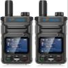 OMIZN 4G Ultra-Thin Walkie Talkies Unlimited Range IP65 AES256 Encrypted Nationwide Coverage Global Use Rugged Handheld Staff Scheduling Team Management 2 Kits with SIM Card