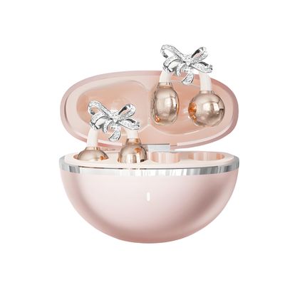 BEVCEFCC Clip-On Wireless Bluetooth Earbuds with Stylish Earrings Design, Lightweight Comfort, 48H Playtime for Women (Pink)