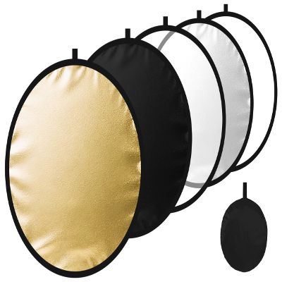 24/32/43/52in Light Reflectors for Photography with 5 in 1 Light Diffuser Panel &Bag,Photography Reflector Ideal for Content Creator Essentials&Photographer in Silver,Gold,White and Black