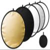 24/32/43/52in Light Reflectors for Photography with 5 in 1 Light Diffuser Panel &Bag,Photography Reflector Ideal for Content Creator Essentials&Photographer in Silver,Gold,White and Black view 1