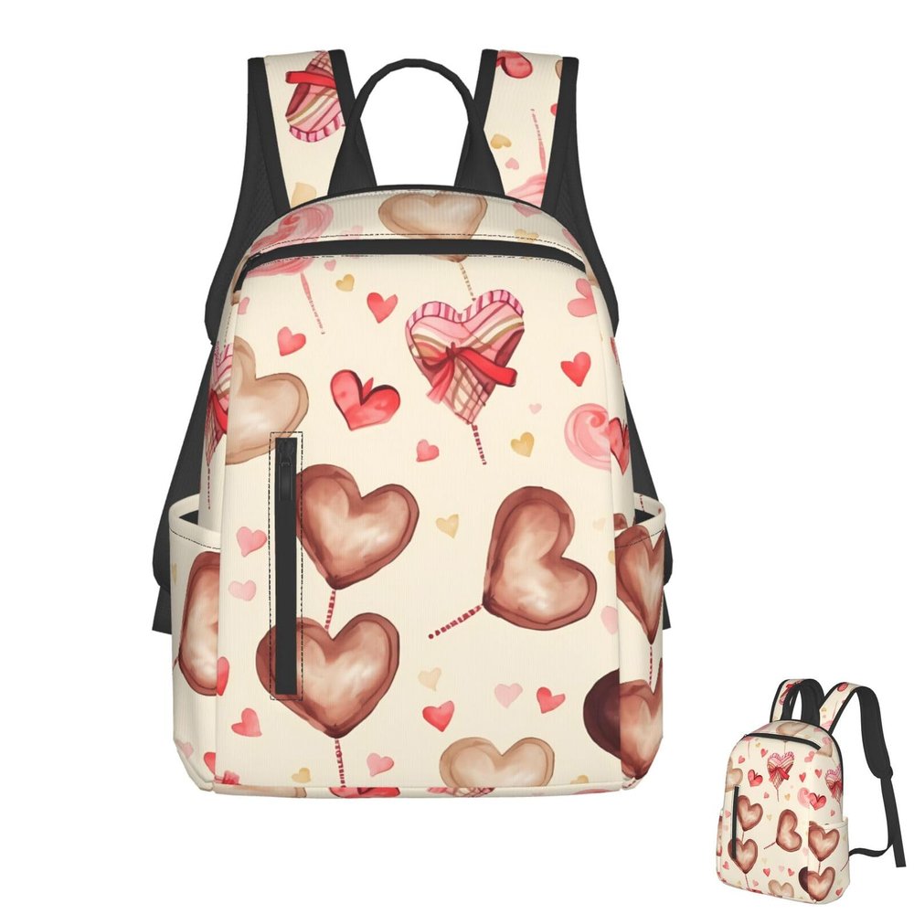 Hand painted heart Travel Laptop Backpack Lightweight Computer Bag Rucksack Waterproof Casual Hiking Daypack