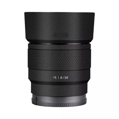 Camera Skin Wrap Lens Skins Protector Anti-Scratch Coat Wrap Cover Sticker for Sony FE 50mm F1.8 50 1.8(Leather Black)