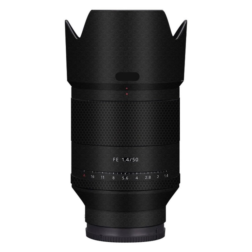 Anti-Scratch Camera Lens Sticker for Sony FE 50mm F1.4 ZA Coat Wrap Protective Film Body Protector Skin Cover 50 1.4(Armor Fiber Black)