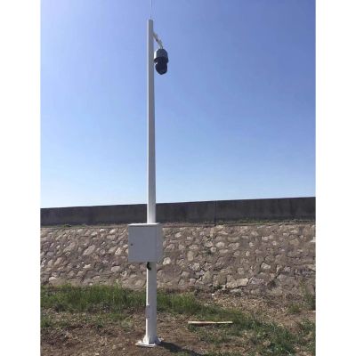 CHZDPP Universal Security Camera Pole for Dome/P-T-Z/C-C-T-V Cameras, Ground Mount Surveillance Column for Street/Airports/Factory/Residential Areas, with Installation Accessories(217in (5.5m))