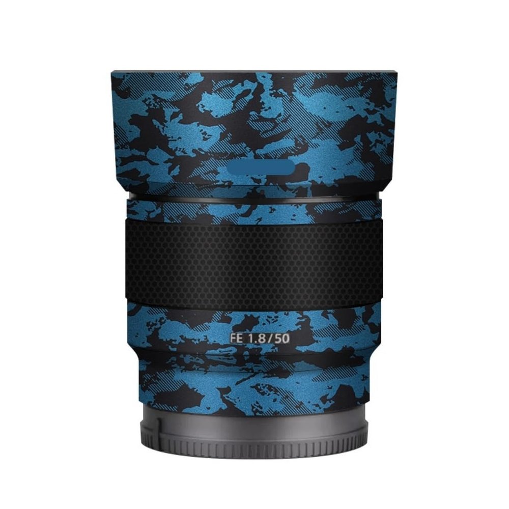 Camera Skin Wrap Lens Skins Protector Anti-Scratch Coat Wrap Cover Sticker for Sony FE 50mm F1.8 50 1.8(Knight Blue)