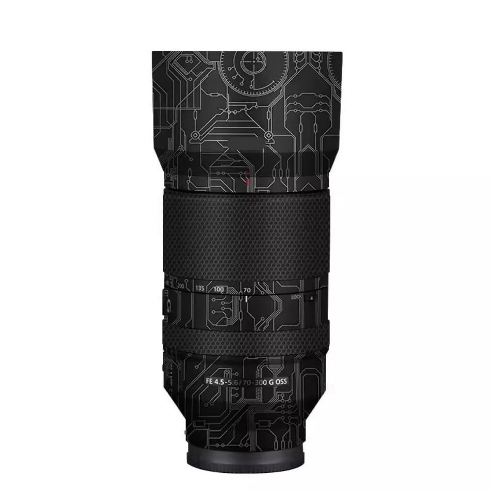 Lens Skin Vinyl Wrap Film Camera Protective Sticker for Sony FE 70-300mm F4.5-5.6 Photography Accessories 70-300 4.5-5.6(Circuit Titanium)