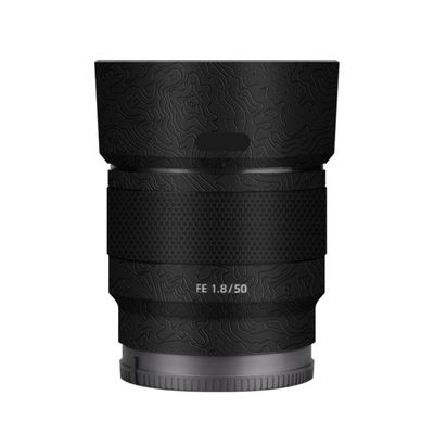 Camera Skin Wrap Lens Skins Protector Anti-Scratch Coat Wrap Cover Sticker for Sony FE 50mm F1.8 50 1.8(Contour Black Glossy)
