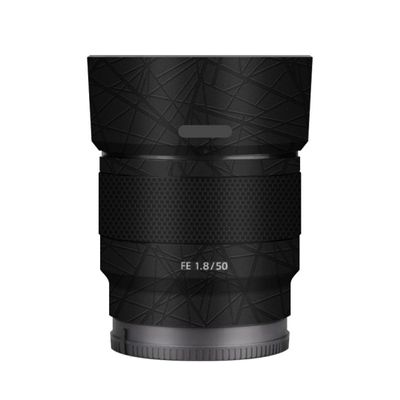 Camera Skin Wrap Lens Skins Protector Anti-Scratch Coat Wrap Cover Sticker for Sony FE 50mm F1.8 50 1.8(Cross Ultra Black)