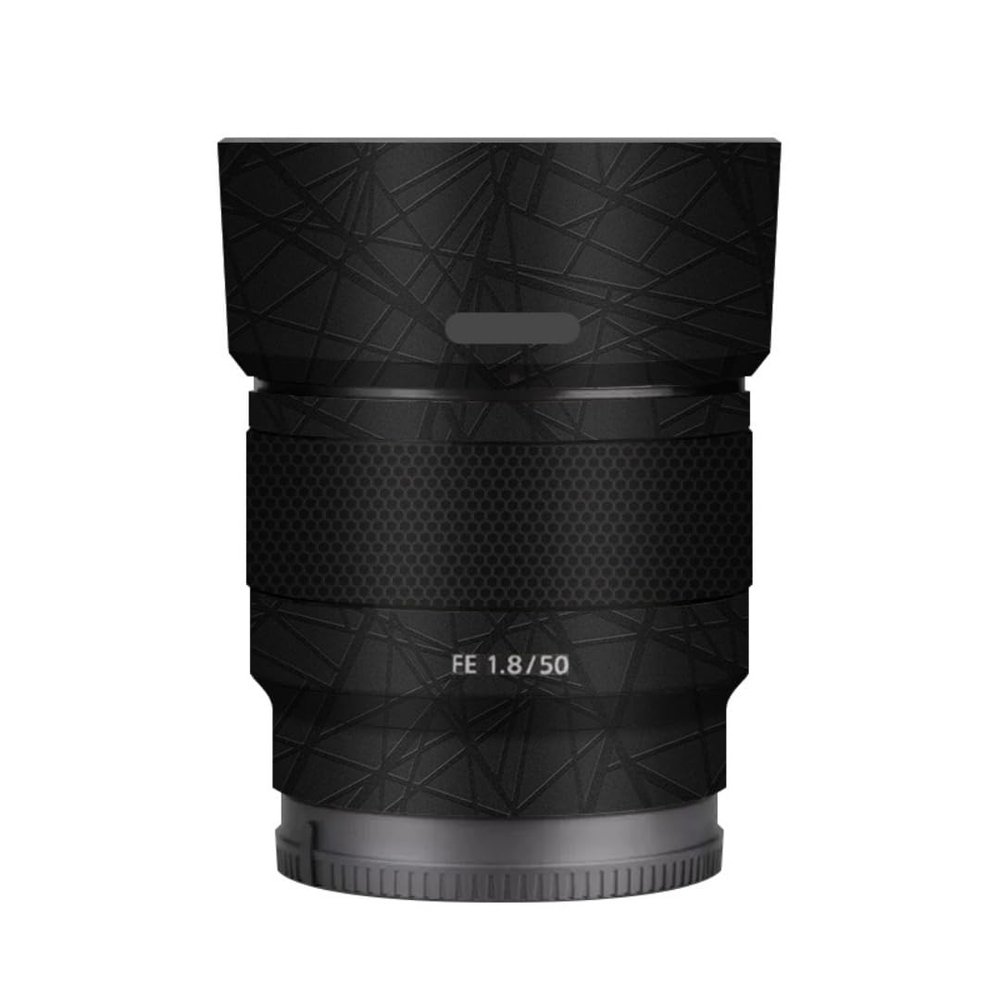 Camera Skin Wrap Lens Skins Protector Anti-Scratch Coat Wrap Cover Sticker for Sony FE 50mm F1.8 50 1.8(Cross Ultra Black)