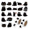 1000 Pcs Black Cats Decor Stickers Bulk 2 Roll 1 Inch,Cute Animal Sticker Pack Book Water Bottles Laptop,Cartoon Cat Meme Stickers for Boys Girls