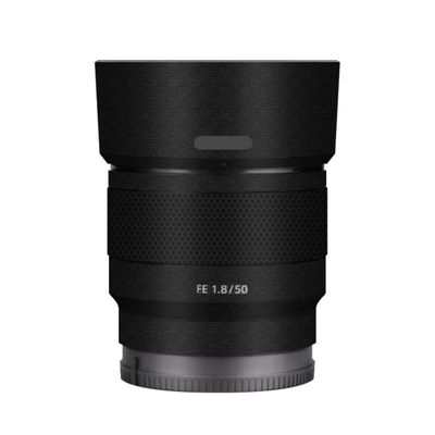 Camera Skin Wrap Lens Skins Protector Anti-Scratch Coat Wrap Cover Sticker for Sony FE 50mm F1.8 50 1.8(Armor Fiber Black)