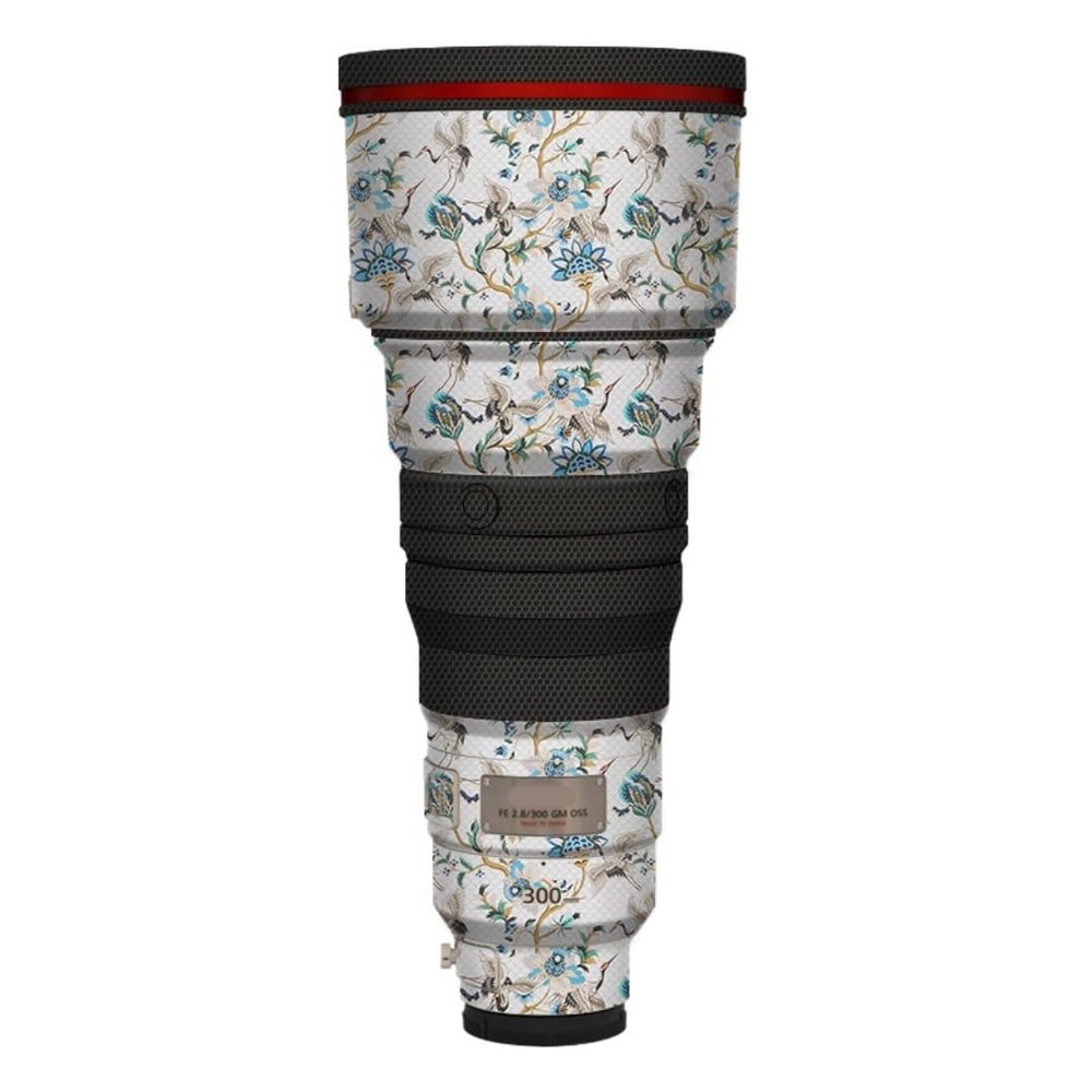 Camera Lens Sticker Coat Wrap Protective Film Body Protector Decal Skin for Sony FE 300mm F2.8 GM OSS 300 F2.8(Crane White)