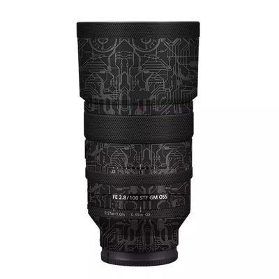 Camera Lens Sticker for Sony FE 100mm F2.8 STF GM Macro Coat Wraps Film Protector Vinyl Decal Skin 100 2.8(Circuit Titanium)
