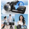 Wisoqu Camcorder Video Camera, 4K Ultra 80MP Vlogging Camera for, 18X Digital Zoom Camcorder Recorder 3.0" 270 Degree Rotation Screen Camcorders view 3
