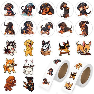 1000 Pcs Dogs Stickers Bulk 2 Roll 1 Inch,Funny Puppy Pet Stickers for Boys Girls.Cute Animal Sticker Pack for Book Water Bottles Laptop