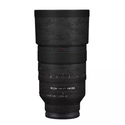 Camera Lens Sticker for Sony FE 100mm F2.8 STF GM Macro Coat Wraps Film Protector Vinyl Decal Skin 100 2.8(Mamba Black)