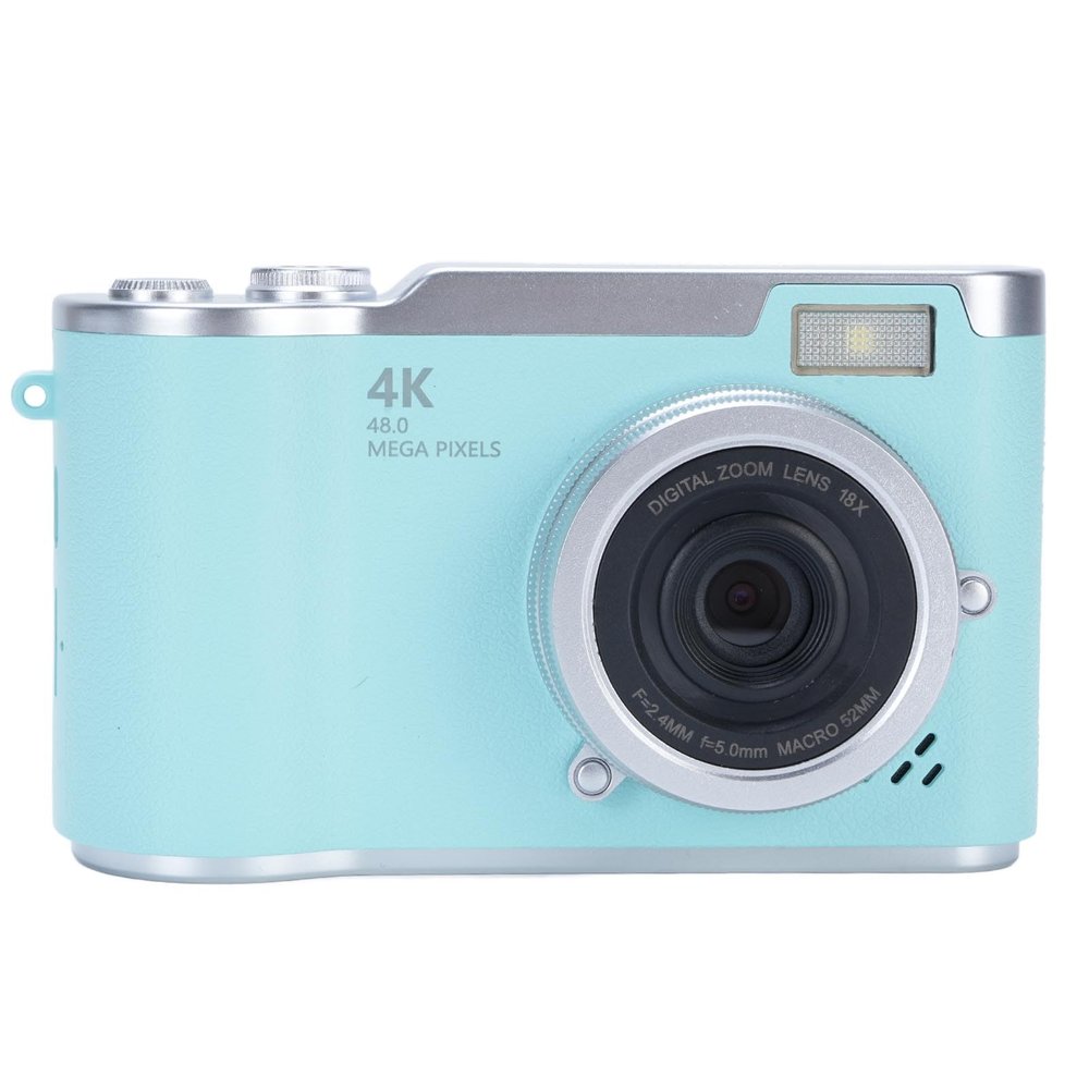 PUSOKEI 1080P 48MP Digital Camera, Compact Video Camera with Flip Screen & 8X Zoom, Vlogging Camera for Travel Photography (Green)