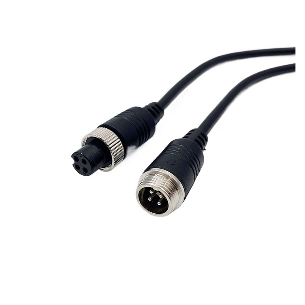 1Pcs 1Meter M12 4Pin Aviation Male/Female Extend Cable GX12 4 PIN Video and Audio Connector for Camera Security DVR(Male to Female)