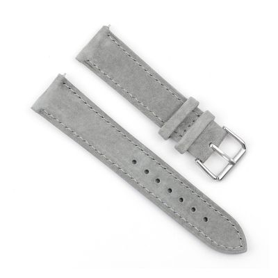 HFERHT Soft Suede Leather Watch Band 18mm 19mm 20mm 22mm 24mm Blue Watch Straps Stainless Steel Buckle Watch Accessories(Gray,20mm)
