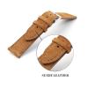 HFERHT Soft Suede Leather Watch Band 18mm 19mm 20mm 22mm 24mm Blue Watch Straps Stainless Steel Buckle Watch Accessories(Gray,20mm) view 3