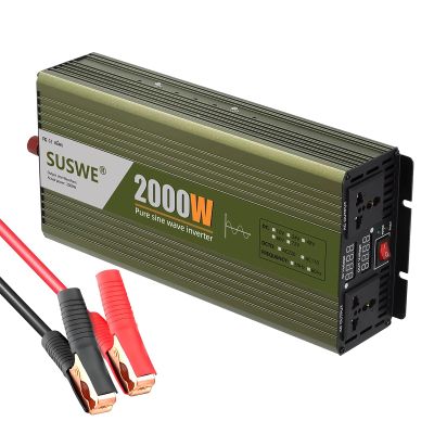 2000W 2500W Continuous Pure Sine Wave Inverter, 4000W 5000W Peak Power Inverter 12V-72V to 110V 120V,Ultra-Quiet Cooling,for RV/Truck/Solar/Home Backup-Powers Heavy-Duty Tools&Appliances (2000W12V)