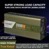 2000W 2500W Continuous Pure Sine Wave Inverter, 4000W 5000W Peak Power Inverter 12V-72V to 110V 120V,Ultra-Quiet Cooling,for RV/Truck/Solar/Home Backup-Powers Heavy-Duty Tools&Appliances (2000W12V) view 2