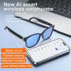 ASHATA AI Smart Sunglasses Translator Blue, 100+ Languages Bluetooth AI Translation Audio Glasses Built in Mic & Speaker, Real Time Translation, 5H Playtime view 3