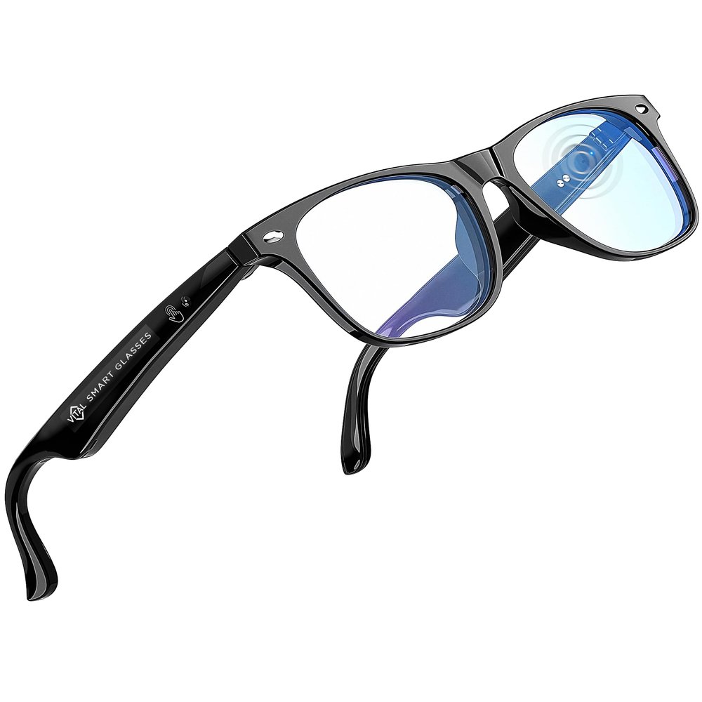 Vital Smart Glasses for Men AI Translation  Open-Ear Bluetooth 5.3 Audio, 164-Language Translator in Phone App Vital Smart Glasses for Women UV400 Blue-Light Blocker Voice-Assistant Eyewear AI Glass