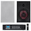Rockville Bundle: Pair WA870 8" 70V Commercial/Restaurant in-Wall Speakers 50W/25W/12.5W/6.3W Bundle with RCS180-6 180 Watt 6 Zone 70V Commercial/Restaurant Amplifier/Bluetooth (2 Items) view 1