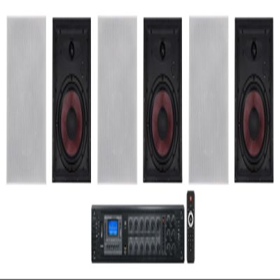Rockville Bundle: (3) Pair WA870 8" 70V Commercial/Restaurant in-Wall Speakers 50W/25W/12.5W/6.3W Bundle with RCS350-6 350 Watt 6 Zone 70v Commercial/Restaurant Amplifier/Bluetooth (4 Items)