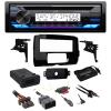 JVC Single DIN Bluetooth USB AUX AM/FM Radio CD Player Stereo Receiver Bundle Combo with Stereo Install Kit, Handle Bar Control Interface (Fits Select 2014-Up HD Models) view 1
