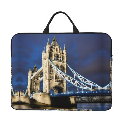 14in Laptop Case Sleeve Bag - Tower Bridge in London Print Portable Handle, Business Travel, Commuting, Accessory Pocket