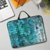 14in Laptop Case Sleeve Bag - Mermaid Scale Print Portable Handle, Business Travel, Commuting, Accessory Pocket view 3