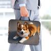 14in Laptop Case Sleeve Bag - Funny Corgi Butt Brown Print Portable Handle, Business Travel, Commuting, Accessory Pocket view 2