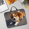 14in Laptop Case Sleeve Bag - Funny Corgi Butt Brown Print Portable Handle, Business Travel, Commuting, Accessory Pocket view 3