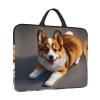14in Laptop Case Sleeve Bag - Funny Corgi Butt Brown Print Portable Handle, Business Travel, Commuting, Accessory Pocket view 4
