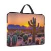 14in Laptop Case Sleeve Bag - Cactus Desert Sunsets Print Portable Handle, Business Travel, Commuting, Accessory Pocket view 4