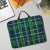 14in Laptop Case Sleeve Bag - Blue Scottish Tartan Print Portable Handle, Business Travel, Commuting, Accessory Pocket view 3