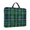 14in Laptop Case Sleeve Bag - Blue Scottish Tartan Print Portable Handle, Business Travel, Commuting, Accessory Pocket view 4