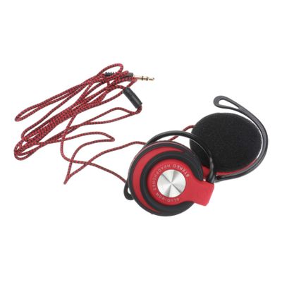 BATHVEVE Wired Earhook Earphones with Noise Isolating Stereo Sound Clip Headset for Player Computer Tv Red Sporty Design Compatible with Multiple Devices