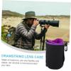 BEBEMOKO Water Resistant Camera Lens Pouch Bag Lightweight Shockproof Protective Case with Pull Cord Closure Belt Loop for DSLR and Mirrorless Cameras view 3