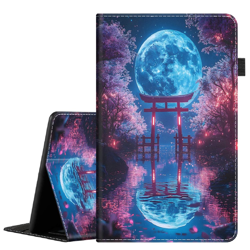 Case for 6" Kindle Paperwhite 5th/6th/7th/10th Gen (2012-2018 Release, Model EY21 / DP75SDI / PQ94WIF), Multi-Angle Stand Smart Cover Shockproof Auto Sleep/Wake, Gate Under Moonlight Cherry Blossoms