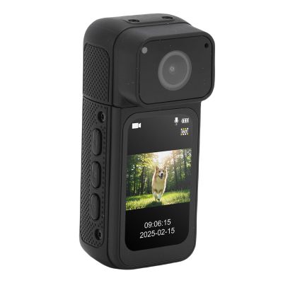 Yoidesu 2.7K Thumb Action Camera, 64GB Mini Body Camer with POV Recording, 180 Degree Rotatable Magnetic Hanging Lanyard Wearable Camcorder for Cycling Travel (Black)