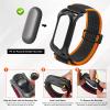 Adjustable Soft Woven Nyon Wristband + Protective Case Base fits for PLAUD NotePin AI Voice Recorder Upgraded 18mm Pin Quick Release Notepin Strap for Easy Band Replacement,Orange&Gray view 2