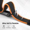 Adjustable Soft Woven Nyon Wristband + Protective Case Base fits for PLAUD NotePin AI Voice Recorder Upgraded 18mm Pin Quick Release Notepin Strap for Easy Band Replacement,Orange&Gray view 4