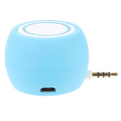 Angoily Mini Plug in Speaker with Audio Input Compact Desktop External Loudspeaker for Laptop Smartphone and Computer Portable Blue Mini Bass Speaker with Long Playback and Stable