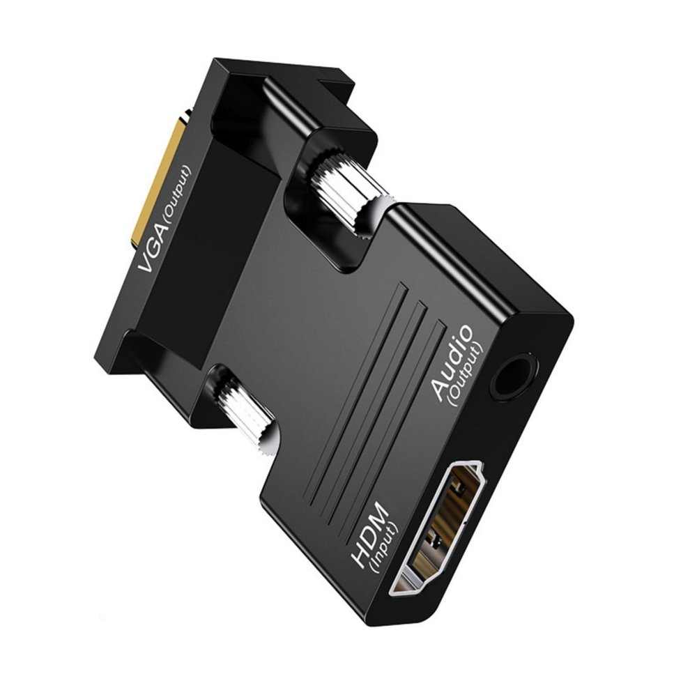 AOOOWER Compactly HDTV to VGA Converters Supporting 1080P Video and 3.5mm Output for Projectos Home Entertainment Systems