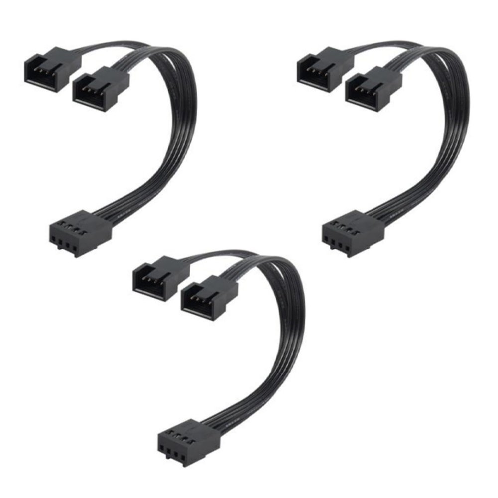 12V/4Pin PWMs Fan Splitter Adapter Cable 1 to 2 Computer CPU Coolers Fan Splitter PC Chassis Fan Extension Power Cable